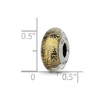 Sterling Silver Reflections Black/Gold Italian Murano Glass Bead