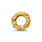 Sterling Silver Gold-plated Reflections Plumeria Floral Bead