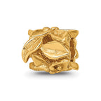 Sterling Silver Gold-plated Reflections Plumeria Floral Bead
