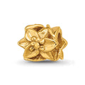 Sterling Silver Gold-plated Reflections Plumeria Floral Bead