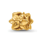 Sterling Silver Gold-plated Reflections Plumeria Floral Bead
