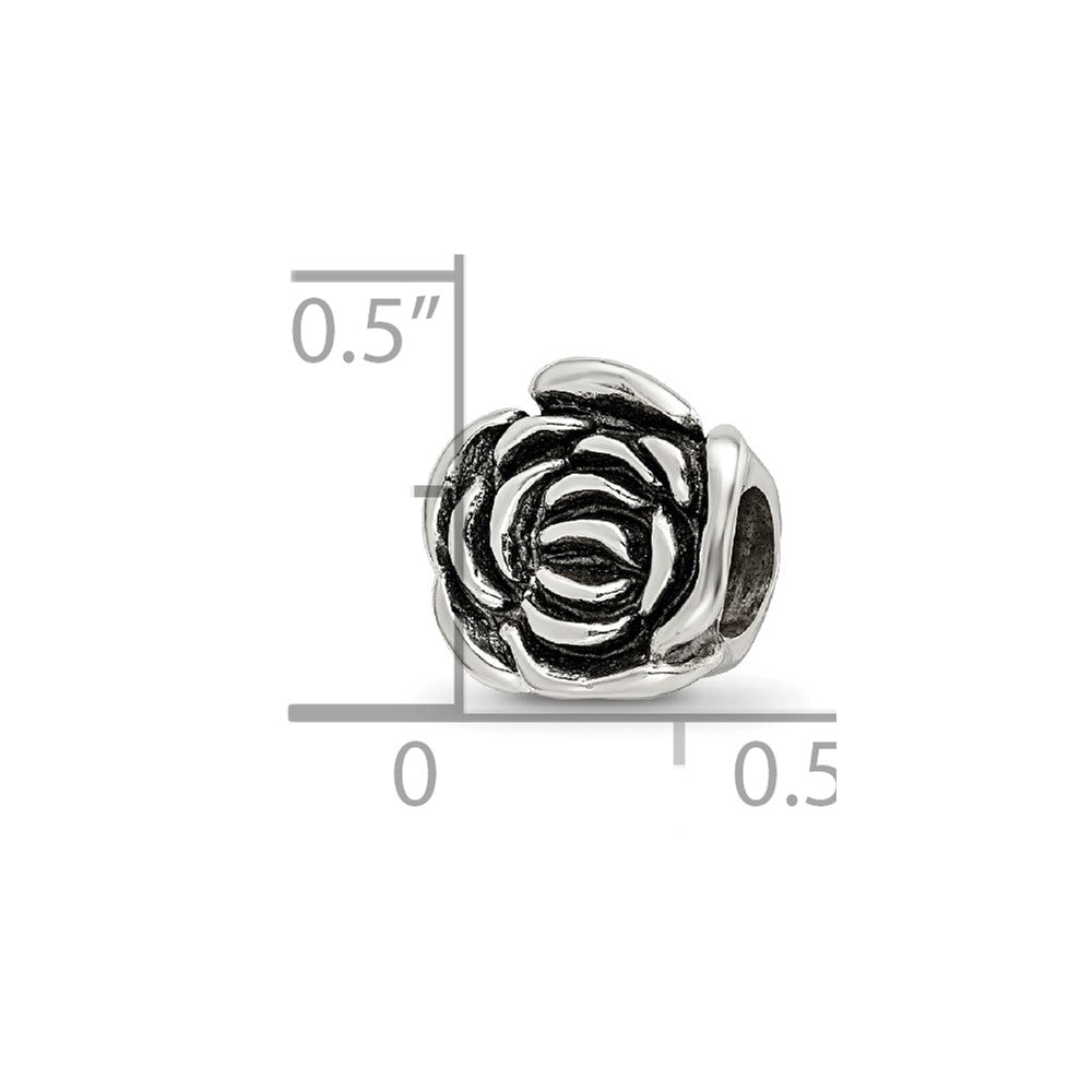 Sterling Silver Reflections Rose Floral Bead