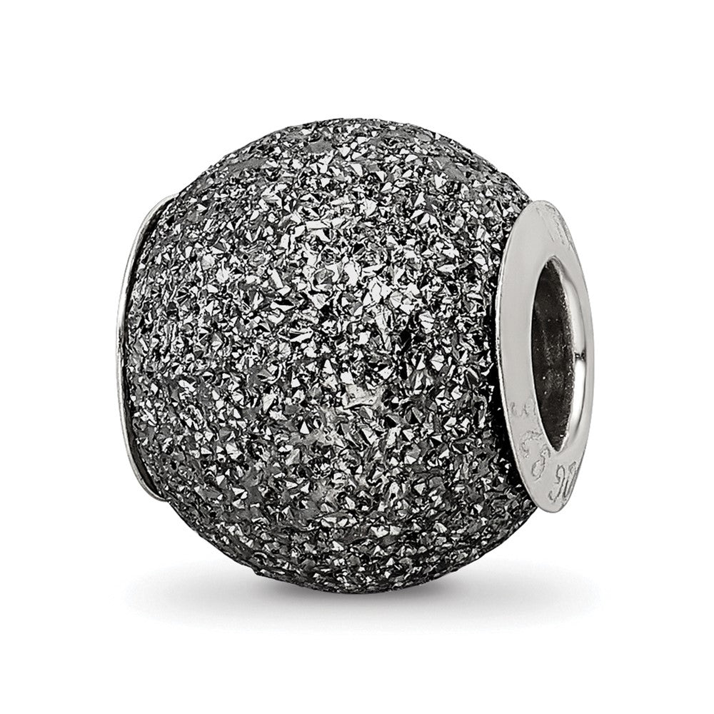 Sterling Silver Reflections Grey Laser Cut Bead