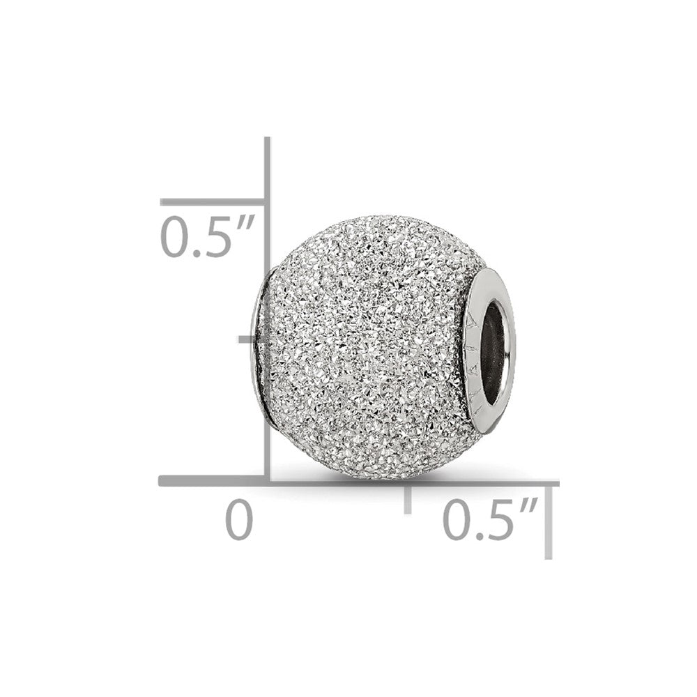 Sterling Silver Reflections Light Grey Laser Cut Bead