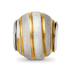 Sterling Silver Reflections Gold-plated Laser Cut Bead