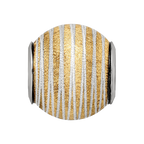 Sterling Silver Reflections Gold-plated Laser Cut Bead