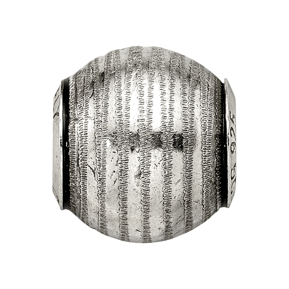 Sterling Silver Reflections Grey Laser Cut Bead