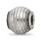 Sterling Silver Reflections Grey Laser Cut Bead