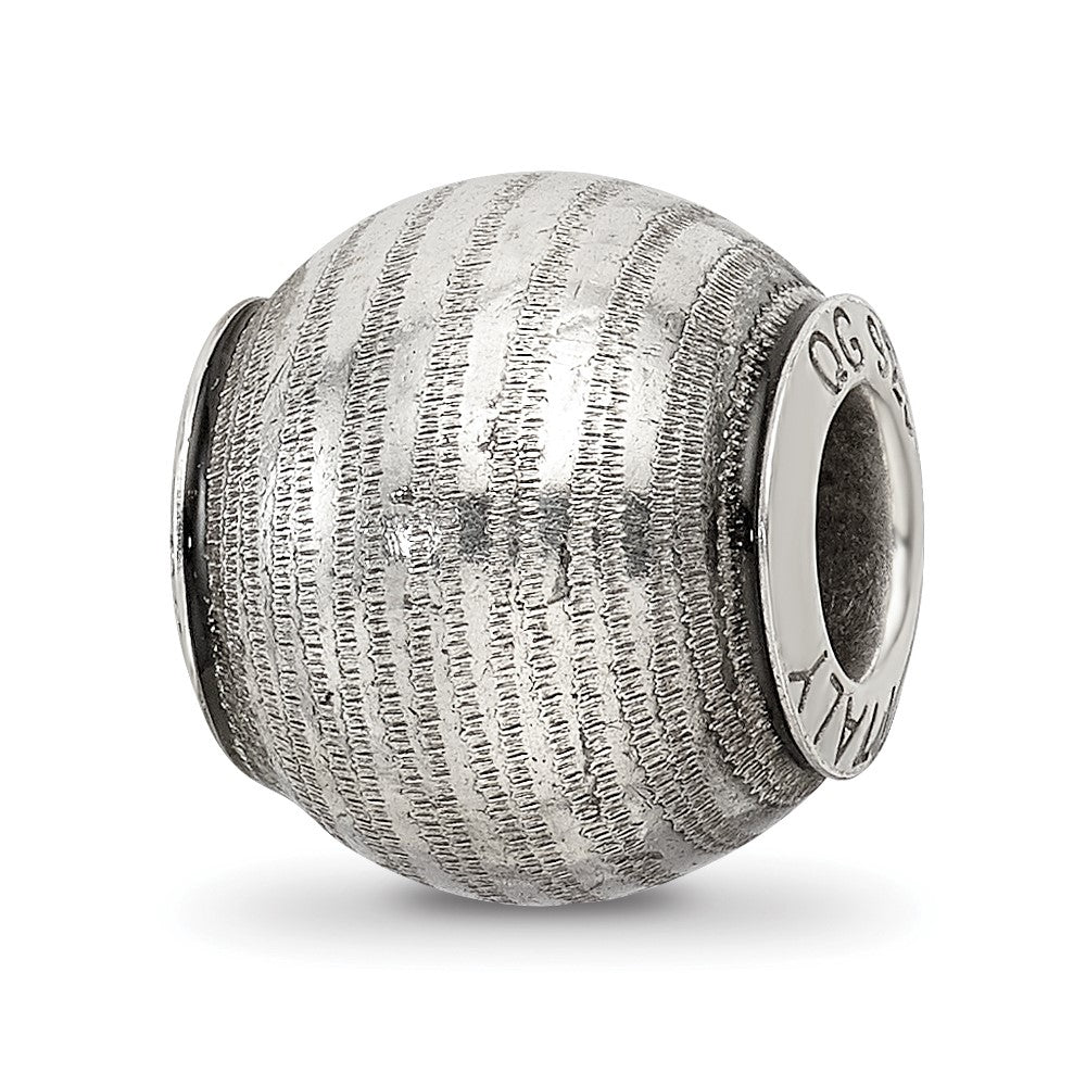Sterling Silver Reflections Grey Laser Cut Bead