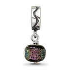Sterling Silver Purple Dichroic Glass Dangle Reflections Bead