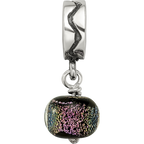 Sterling Silver Purple Dichroic Glass Dangle Reflections Bead