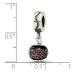 Sterling Silver Purple Dichroic Glass Dangle Reflections Bead