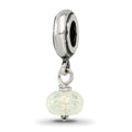Sterling Silver Reflections Yellow Dichroic Glass Dangle Bead