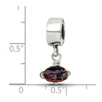 Sterling Silver Reflections Purple Dichroic Glass Dangle Bead