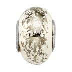 Sterling Silver Reflections White w/Platinum Foil Ceramic Bead