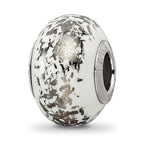 Sterling Silver Reflections White w/Platinum Foil Ceramic Bead