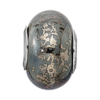 Sterling Silver Reflections Grey w/Platinum Foil Ceramic Bead