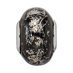 Sterling Silver Reflections Black w/Platinum Foil Ceramic Bead