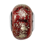 Sterling Silver Reflections Dark Red w/Platinum Foil Ceramic Bead