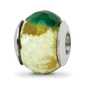 Sterling Silver Reflections Green Cracked Agate w/Shell Stone Bead