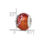 Sterling Silver Reflections Red Cracked Agate with Shell Stone Bead