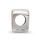 Sterling Silver Red Enameled Heart Reflections Bead