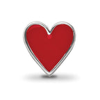 Sterling Silver Red Enameled Heart Reflections Bead