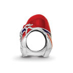 Sterling Silver Reflections Enameled Red Hat Society Bead