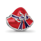 Sterling Silver Reflections Enameled Red Hat Society Bead