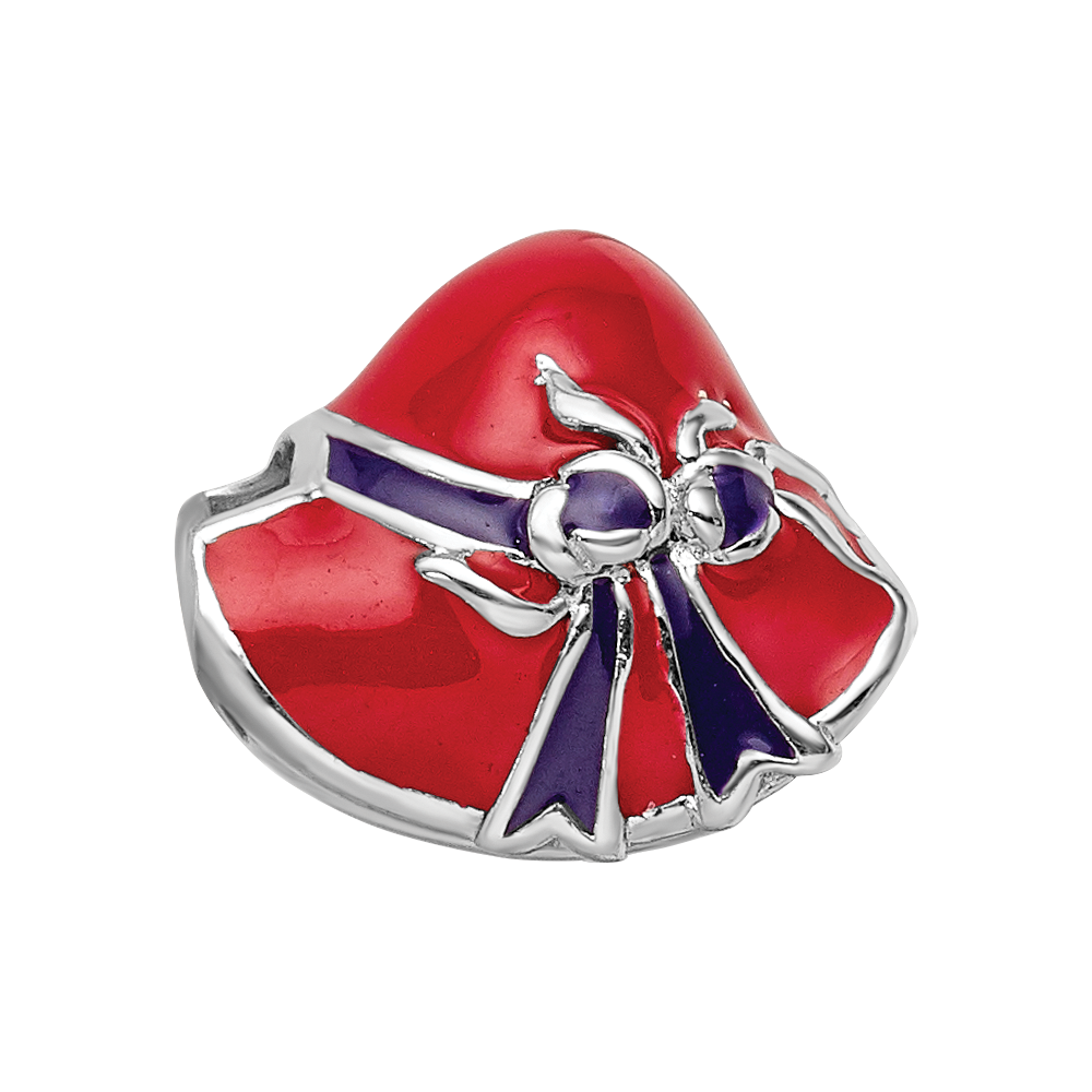 Sterling Silver Reflections Enameled Red Hat Society Bead