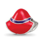 Sterling Silver Reflections Enameled Red Hat Society Bead