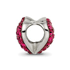 Sterling Silver Reflections Red Preciosa Crystal Heart Bead