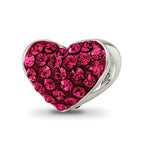 Sterling Silver Reflections Red Preciosa Crystal Heart Bead