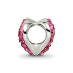 Sterling Silver Reflections Pink Preciosa Crystal Heart Bead