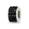 Sterling Silver Reflections Black Preciosa Crystal Bead