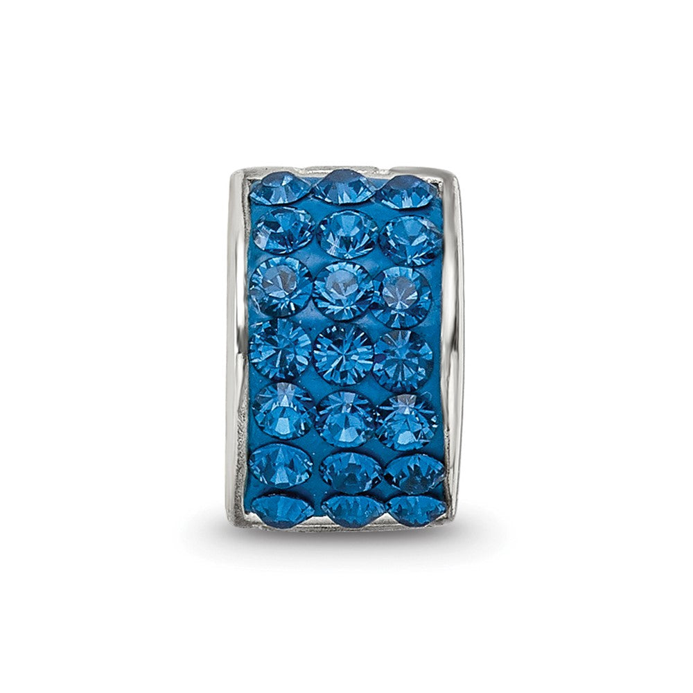 Sterling Silver Reflections Blue Preciosa Crystal Bead