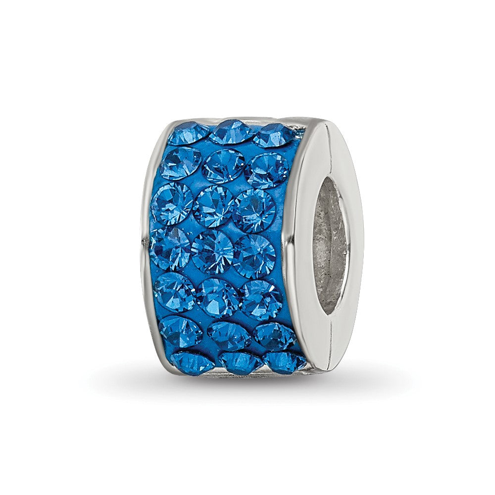 Sterling Silver Reflections Blue Preciosa Crystal Bead