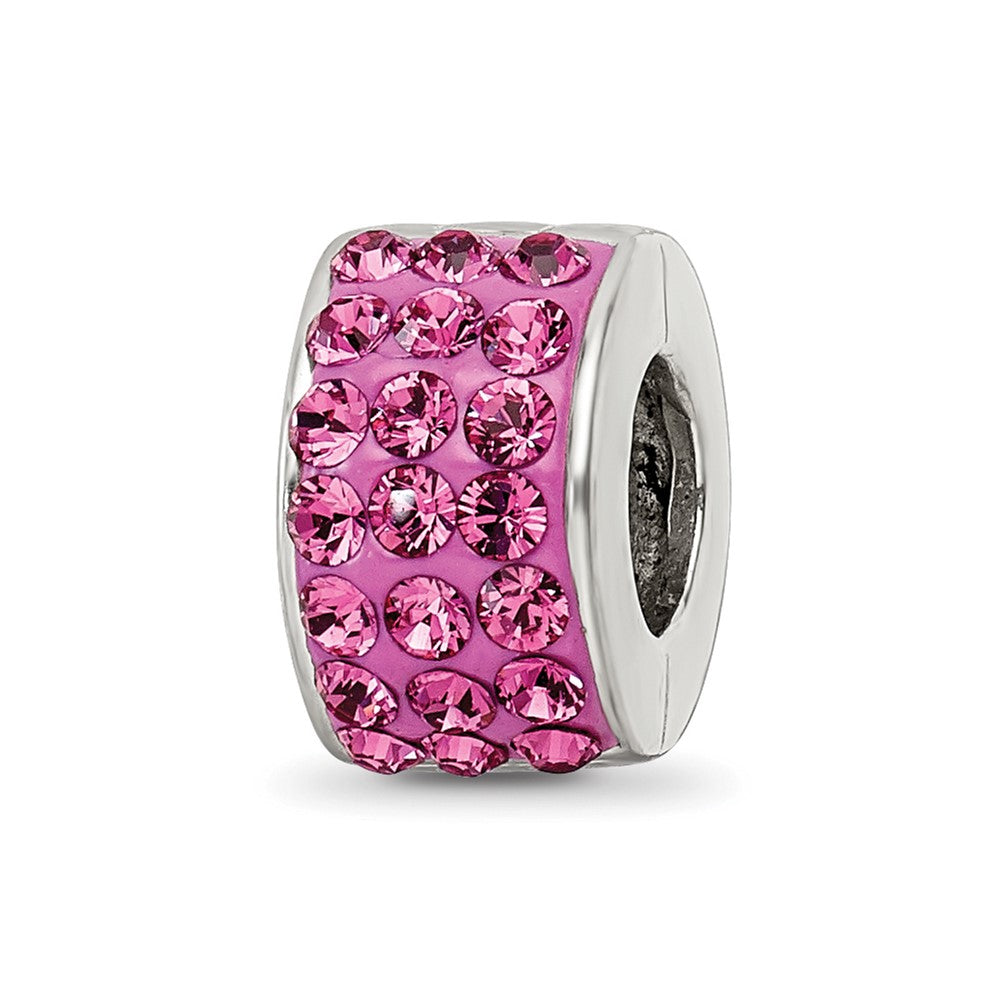 Sterling Silver Reflections Pink Preciosa Crystal Bead