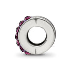 Sterling Silver Reflections Purple Preciosa Crystal Bead