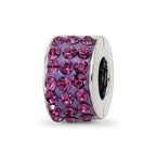 Sterling Silver Reflections Purple Preciosa Crystal Bead