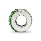 Sterling Silver Refletions Green Preciosa Crystal Bead