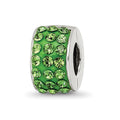 Sterling Silver Refletions Green Preciosa Crystal Bead
