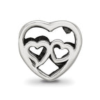 Sterling Silver Reflections Two Hearts Bead