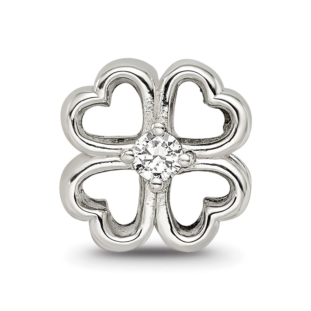 Sterling Silver Reflections Four Leaf Clover w/ CZ Bead