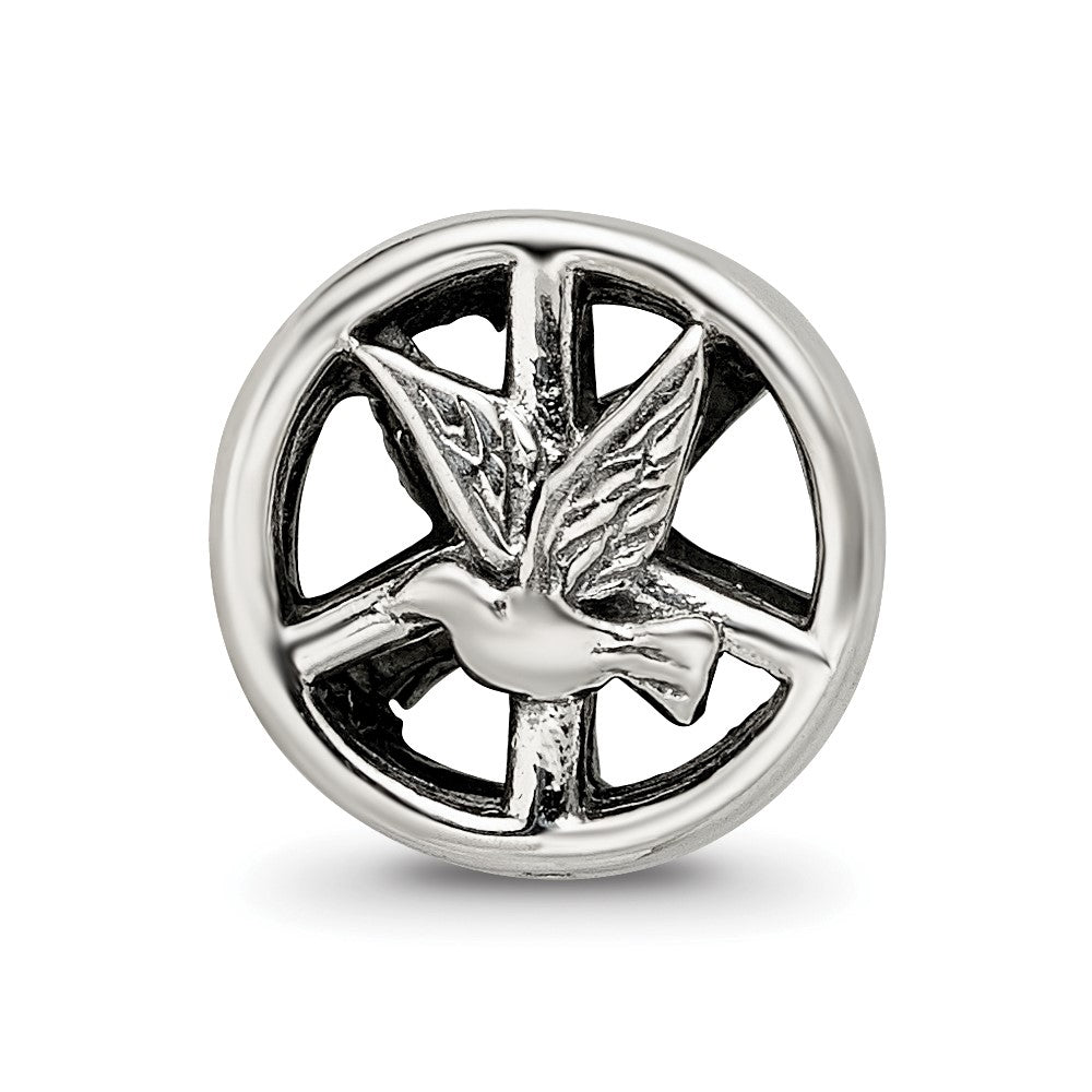 Sterling Silver Reflections Dove & Peace Sign Bead
