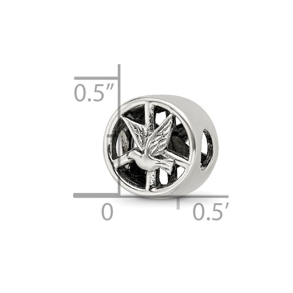 Sterling Silver Reflections Dove & Peace Sign Bead
