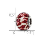 Sterling Silver Reflections Italian Pink & Brown w/Glitter Glass Bead