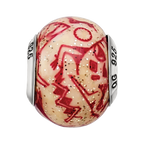 Sterling Silver Reflections Italian Decorative Red Glass Bead