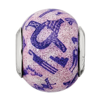 Sterling Silver Reflections Italian Decorative Purple Glass Bead
