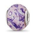 Sterling Silver Reflections Italian Decorative Purple Glass Bead